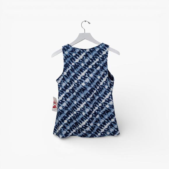 LANDS' END Size 10DD-Cup High Neck Modest Tankini NAVY/WHITE BIAS TIE DYE *NEW* - Picture 4 of 7